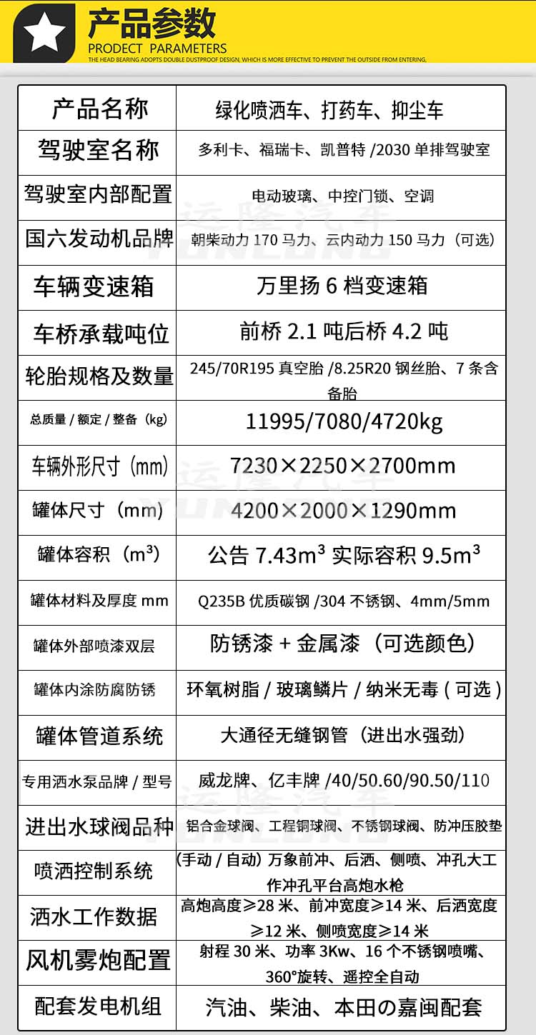 藍(lán)牌5方圓罐30米霧炮車，東風(fēng)小多利卡抑塵車(圖3)